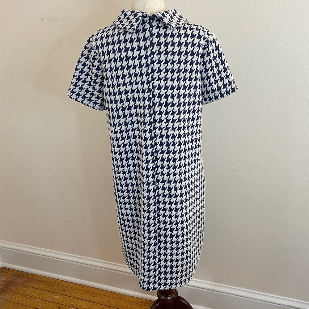 Tyler Böe Houndstooth Knit Shift Dress Size M Navy White Classic - Picture 4 of 6